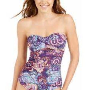 Ralph Lauren Eggplant Paisley Captiva Twist Top